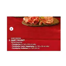 Hofer Samt Tischset div. Sorten HOFER Angebot