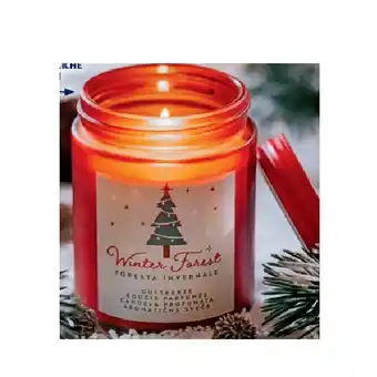 Hofer Kerze mit Weihnachtsetikett versch. Weihnachtliche Duftkerzen HOFER Angebot