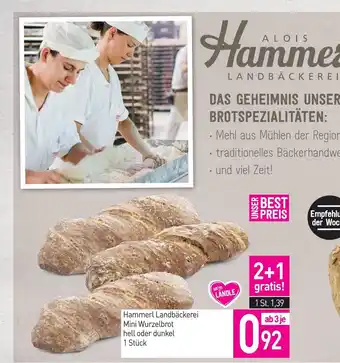 Sutterlüty Hammerl Landbäckerei Mini Wurzelbrot hell oder dunkel Angebot
