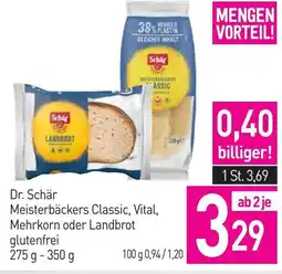 Sutterlüty Dr. Schär Meisterbäckers Classic, Vital, Mehrkorn oder Landbrot glutenfrei Angebot