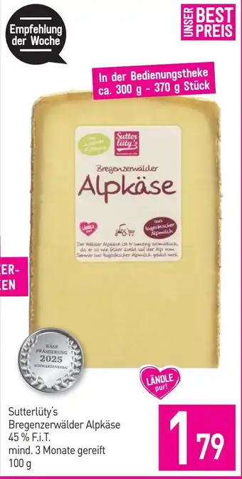 Sutterlüty Sutterlüty's Bregenzerwälder Alpkäse Angebot