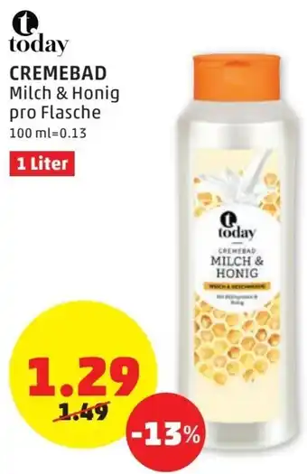 PENNY Today Cremebad 1 Liter Angebot