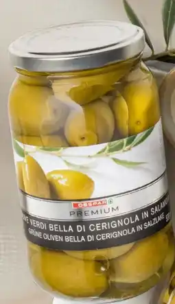 Interspar Despar Premium Grüne Oliven Bella di Cerignola in Salzlake Angebot
