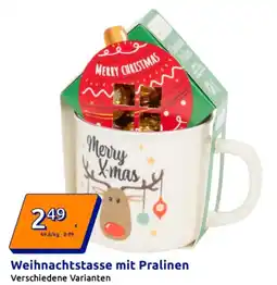 Action Weihnachtstasse mit Pralinen Angebot