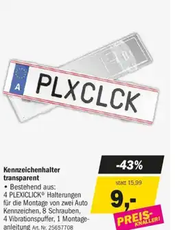 Forstinger Kennzeichenhalter transparent Angebot
