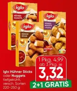 Interspar Iglo Hühner Sticks oder Nuggets tiefgekühlt Angebot