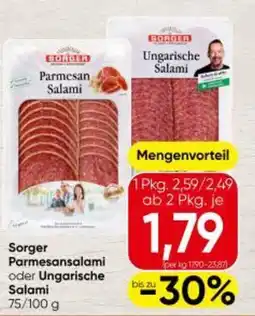 Interspar Sorger Parmesansalami oder Ungarische Salami Angebot