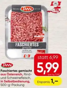 Interspar Faschiertes gemischt aus Österreich, Rind- und Schweinefleisch, in Selbstbedienung Angebot