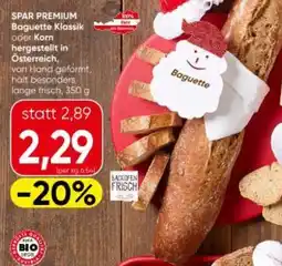 Interspar Spar premium baguette klassik oder korn hergestellt in Österreich, Angebot