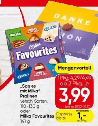 Sag es mit Milka Pralinen oder Milka Favourites