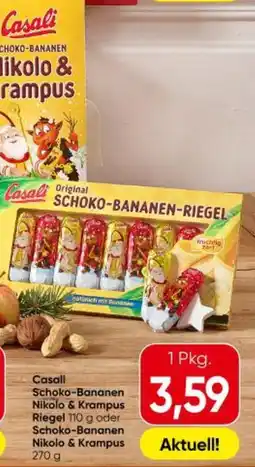 Interspar Casali Schoko-Bananen Nikolo & Krampus Riegel oder Schoko-Bananen Nikolo & Krampus Angebot