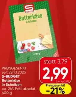 Interspar S-BUDGET Butterkäse in Scheiben Angebot