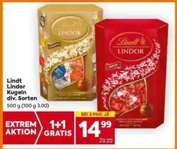 Billa Lindt Lindor Kugeln div. Sorten Angebot