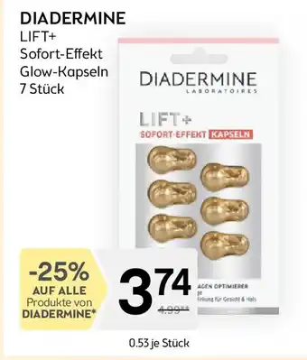Bipa Diadermine lift+ sofort-effekt glow-kapseln 7 stück Angebot
