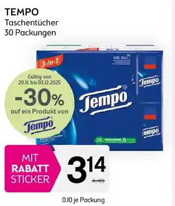Bipa TEMPO Taschentücher 30 Packungen Angebot