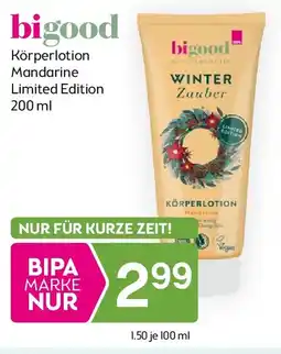 Bipa bigood Körperlotion Mandarine Limited Edition Angebot