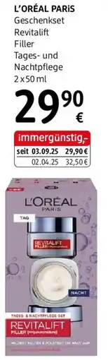 dm L'ORÉAL PARIS Geschenkset Revitalift Filler Tages- und Nachtpflege Angebot