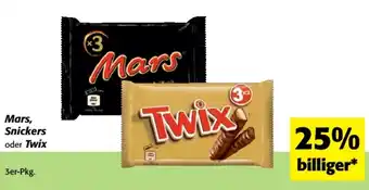 Nah&Frisch Mars, Snickers oder Twix Angebot