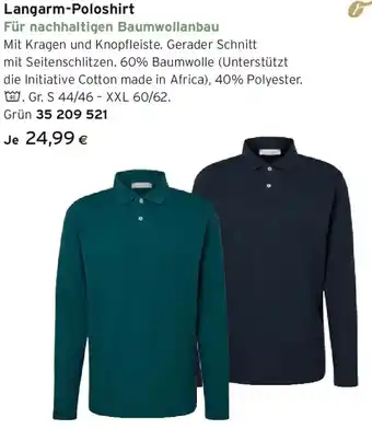 Tchibo Eduscho Langarm-Poloshirt Angebot