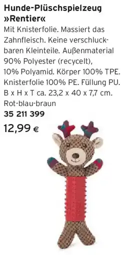 Tchibo Eduscho Hunde-Plüschspielzeug Rentier Angebot