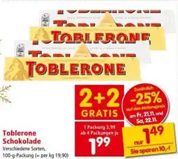 Interspar Toblerone Schokolade Angebot