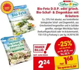 Interspar Bio-Feta D.O.P. oder griech. Bio-Schaf- & Ziegenkäse mit Kräutern Angebot