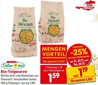 Interspar Bio-Teigwaren Angebot