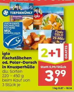 ADEG iglo Fischstäbchen od. Polar-Dorsch in Knusperhülle Angebot