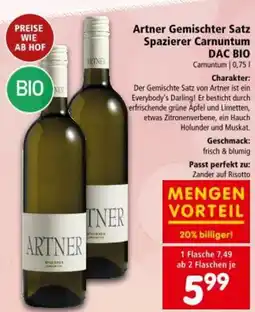 Interspar Artner Gemischter Satz Spazierer Carnuntum DAC BIO Angebot