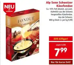 Interspar Alp Senn Schweizer Käsefondue Angebot