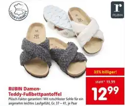 Interspar RUBIN Damen- Teddy-Fußbettpantoffel Angebot