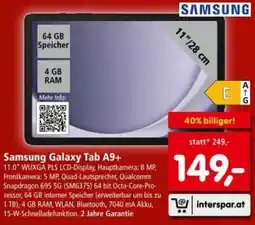 Interspar Samsung Galaxy Tab A9+ Angebot