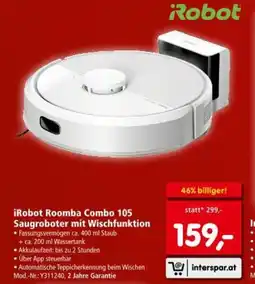 Interspar iRobot Roomba Combo 105 Saugroboter mit Wischfunktion Angebot