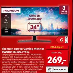 Interspar Thomson curved Gaming Monitor UWQHD M34QG7Y14C Angebot