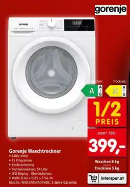 Interspar Gorenje Waschtrockner Angebot