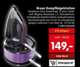 Interspar Braun Dampfbügelstation Angebot