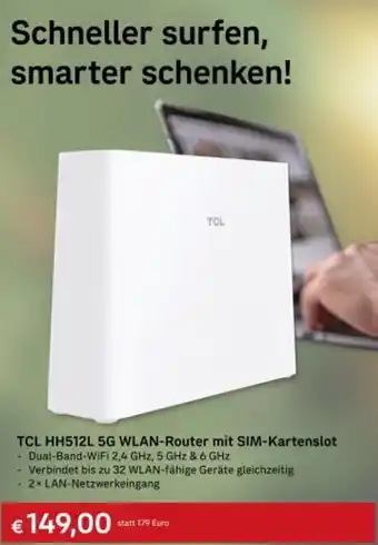 TCL HH512L 5G WLAN-Router mit SIM-Kartenslot