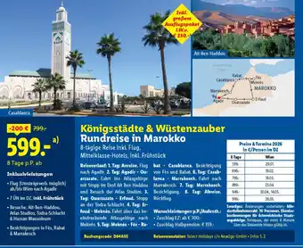 Lidl Reisen Königsstädte & Wüstenzauber Rundreise in Marokko Angebot