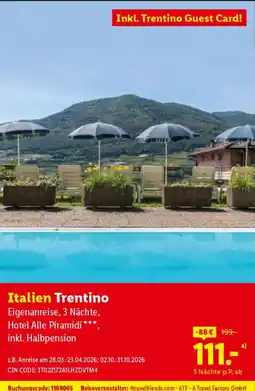 Lidl Reisen Italien Trentino Angebot