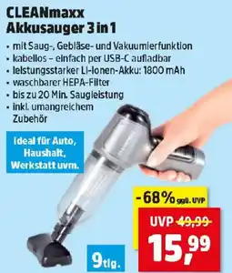 Thomas Philipps CLEANmaxx Akkusauger 3 in 1 Angebot