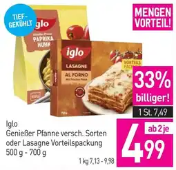 Sutterlüty Iglo Genießer Pfanne versch. Sorten oder Lasagne Vorteilspackung Angebot
