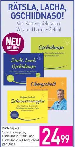 Sutterlüty Kartenspiele Schnorrawagglar, Gschiidnaso, Stadt.Land. Gschiidnaso o. Obergscheid Angebot