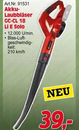 Zgonc Akku- Laubbläser GC-CL 18 Li E Solo Angebot