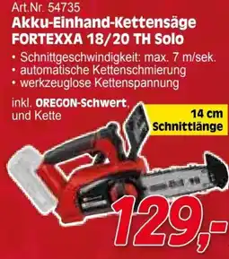 Zgonc Art.Nr. 54735 Akku-Einhand-Kettensäge FORTEXXA 18/20 TH Solo Angebot