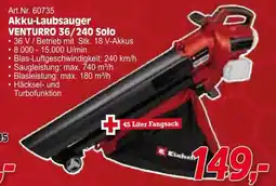 Zgonc Akku-Laubsauger VENTURRO 36/240 Solo Angebot