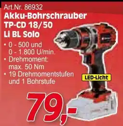 Zgonc Akku-Bohrschrauber TP-CD 18/50 Li BL Solo Angebot