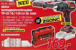 Zgonc Akku- Schlagbohrschrauber TP-CD 18/120 Li-i BL Solo Angebot