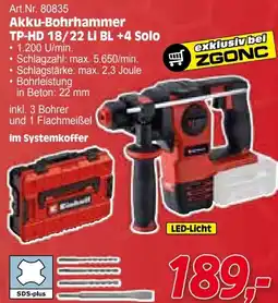 Zgonc Art.Nr. 80835 Akku-Bohrhammer TP-HD 18/22 Li BL +4 Solo Angebot