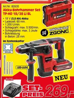 Zgonc Art.Nr. 80935 Akku-Bohrhammer Set TP-HD 18/28 LI BL Angebot