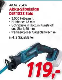 Zgonc Art.Nr. 25437 Akku-Säbelsäge DJR183Z Solo Angebot